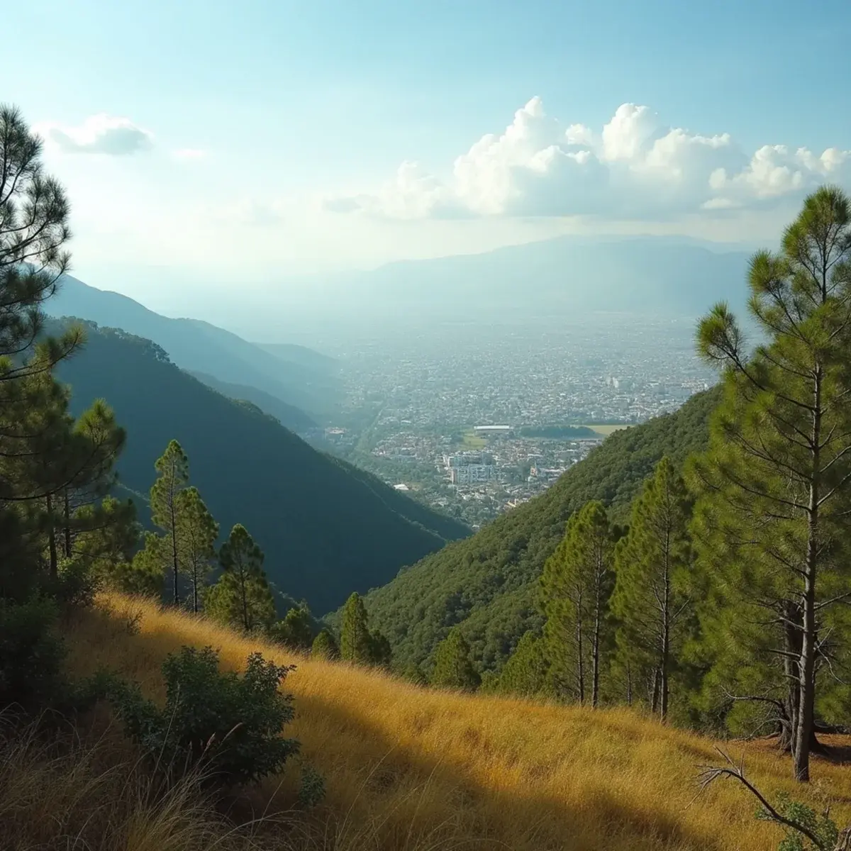 Flights to Addis Ababa Bole International Airport (ADD): Addis Ababa Entoto Hills eucalyptus forest overlooking the sprawling city