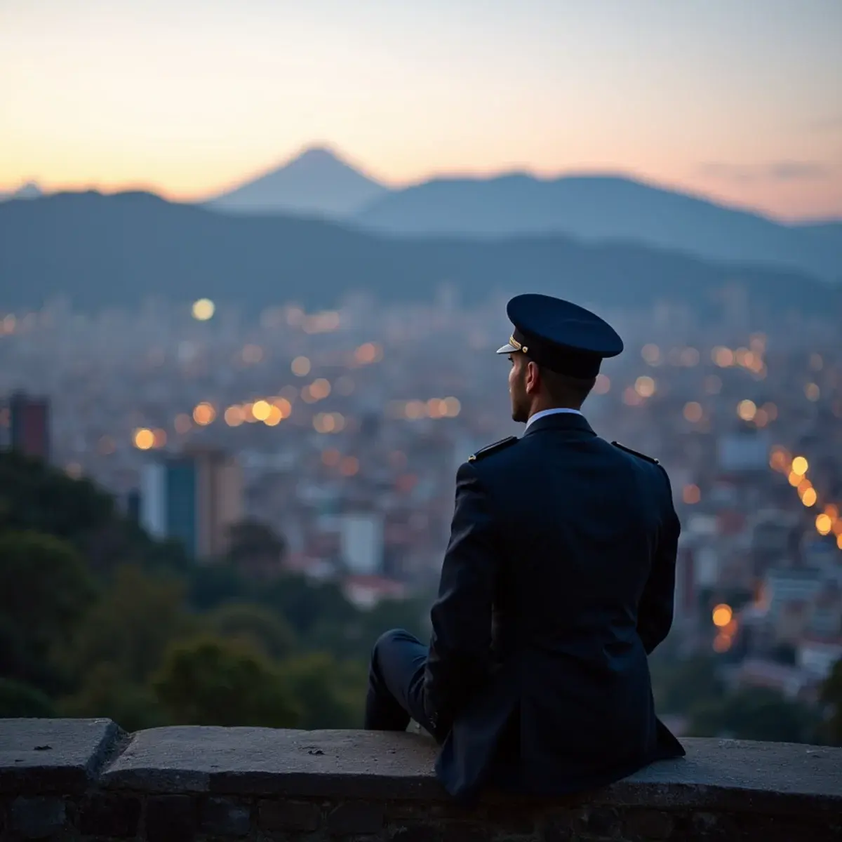 Flights to El Dorado International Airport (BOG): Bogotá Monserrate view over the city with the Andes at dusk