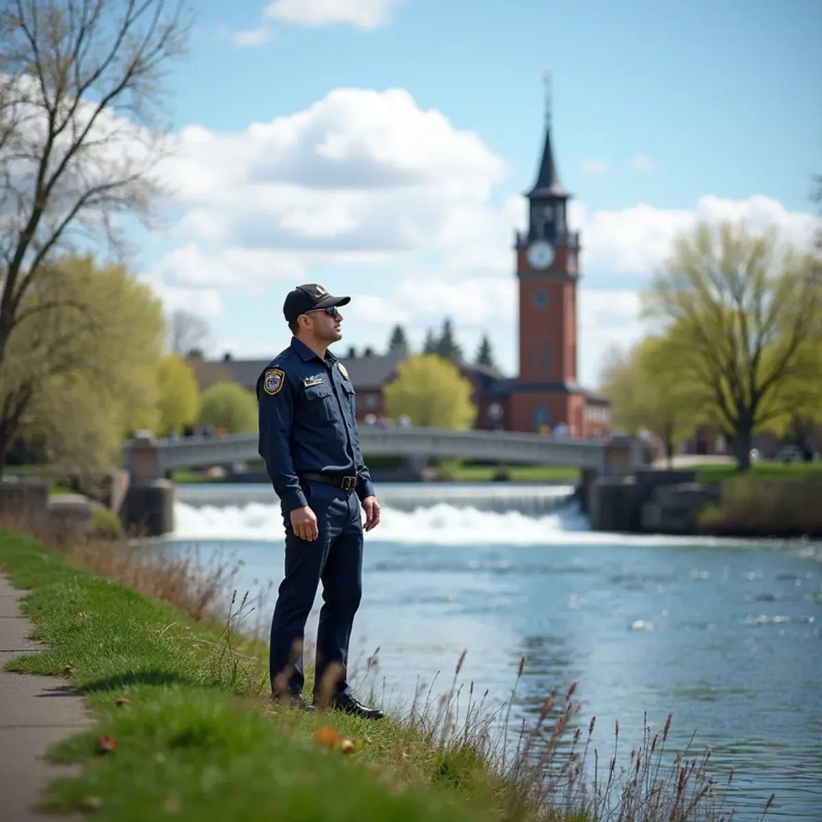 Flights to Spokane: Spokane Riverfront Park with the Spokane Falls and the Clock Tower, spring runoff