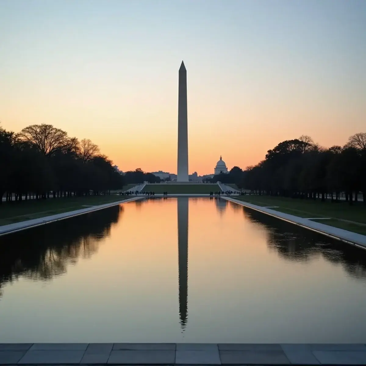 Flights to District of Columbia: Washington, D.C. Lincoln Memorial reflecting pool at dawn