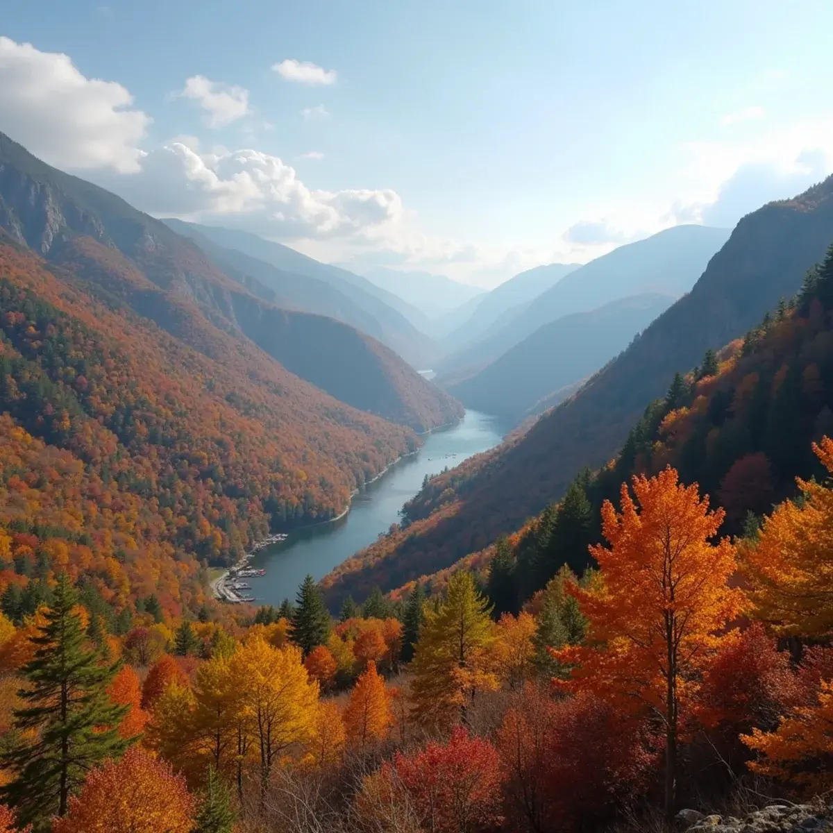 Flights to New Hampshire: New Hampshire White Mountains Franconia Notch in fall color