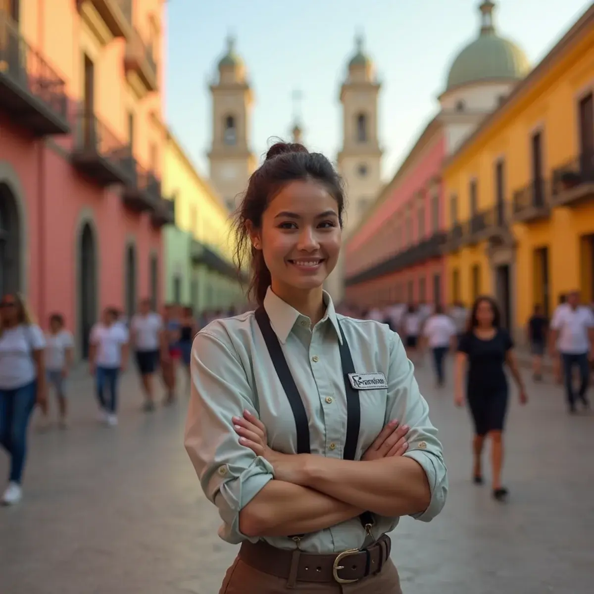 Flights to Mexico: Cancun, Mexico City, and the Beach Towns: Mexico City historic center with colorful facades and a plaza in warm light