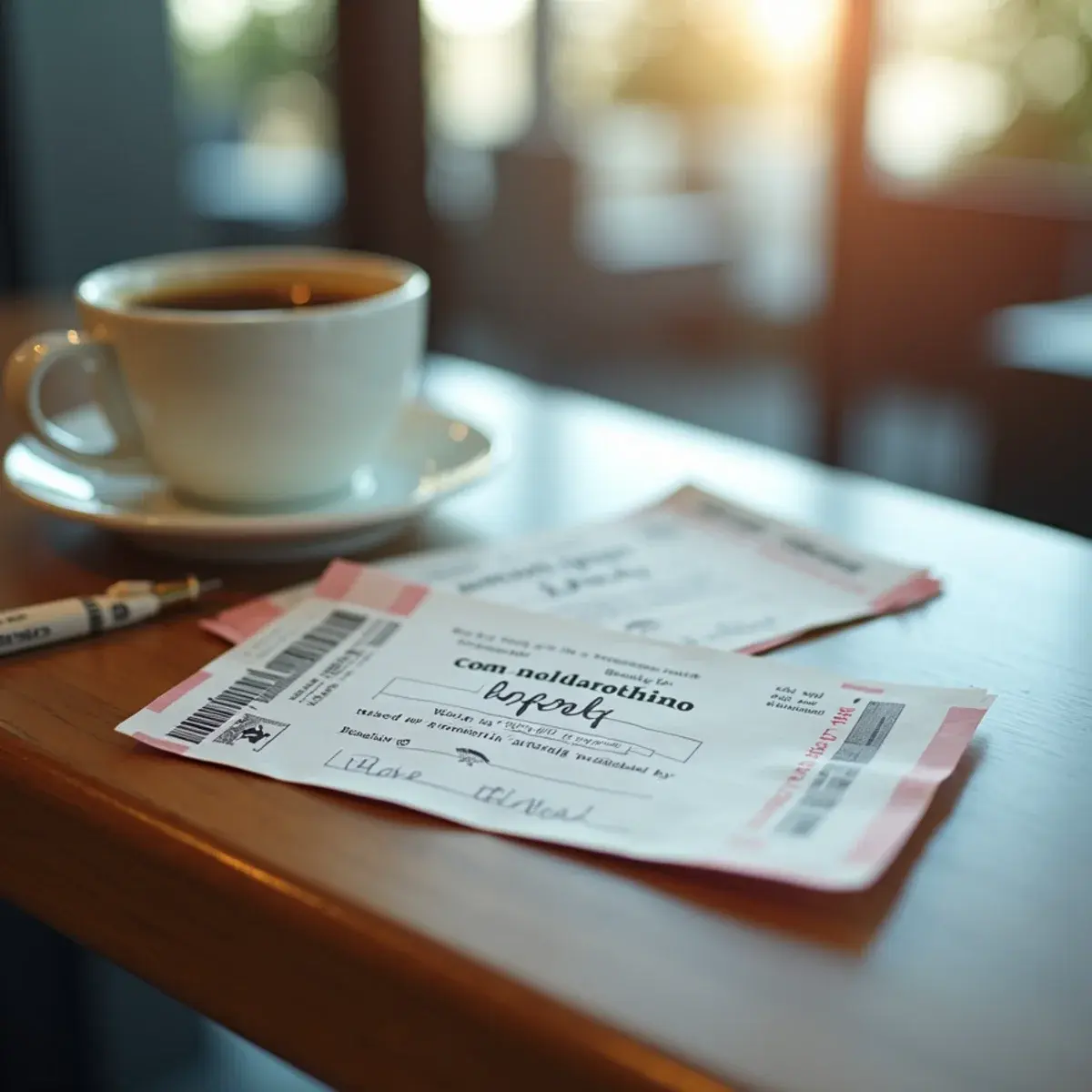 One-Way vs Round-Trip: When Two Tickets Beat One: two boarding passes fanned on a table beside a coffee, one marked one-way, morning light