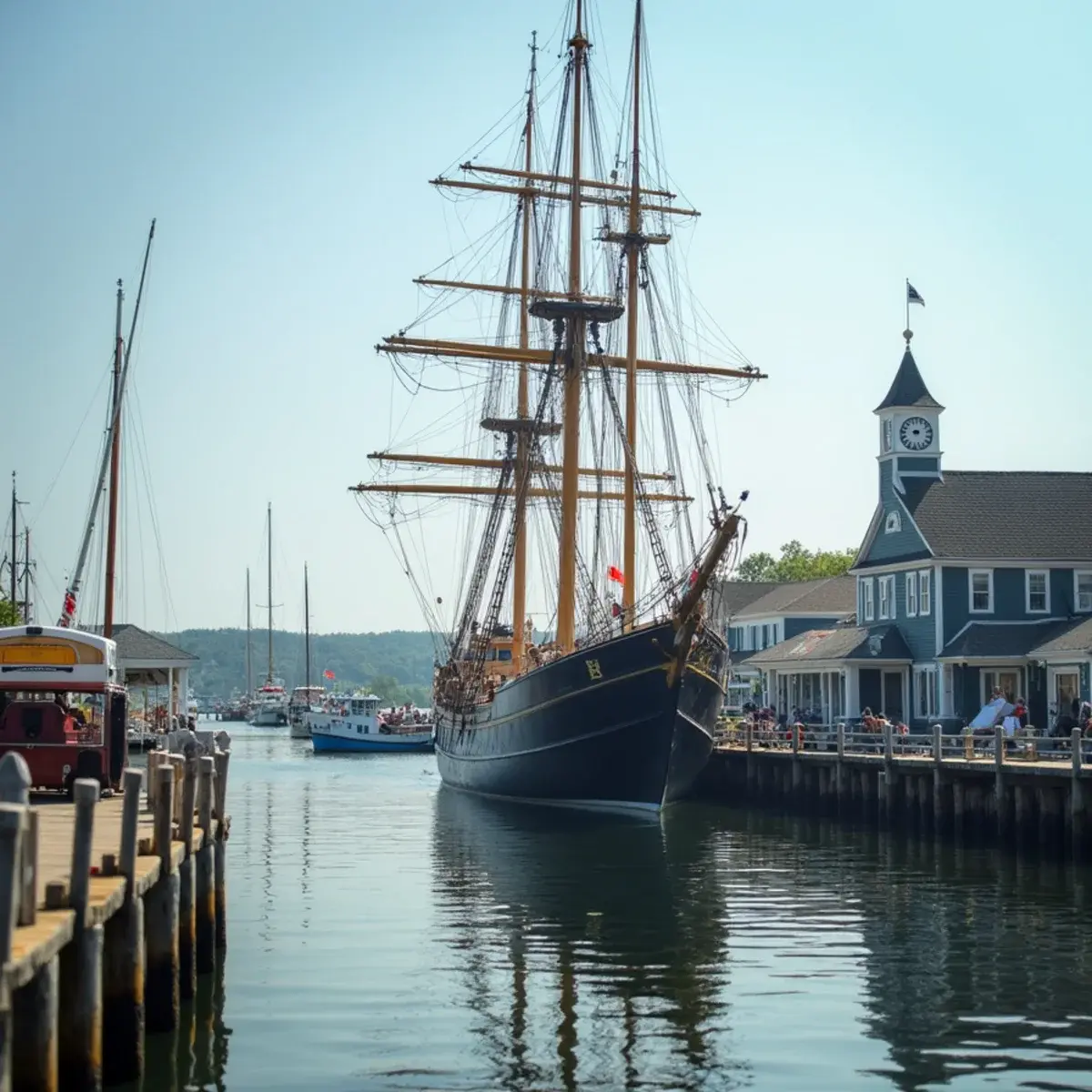 Flights to Connecticut: Connecticut Mystic Seaport tall ship and harbor village