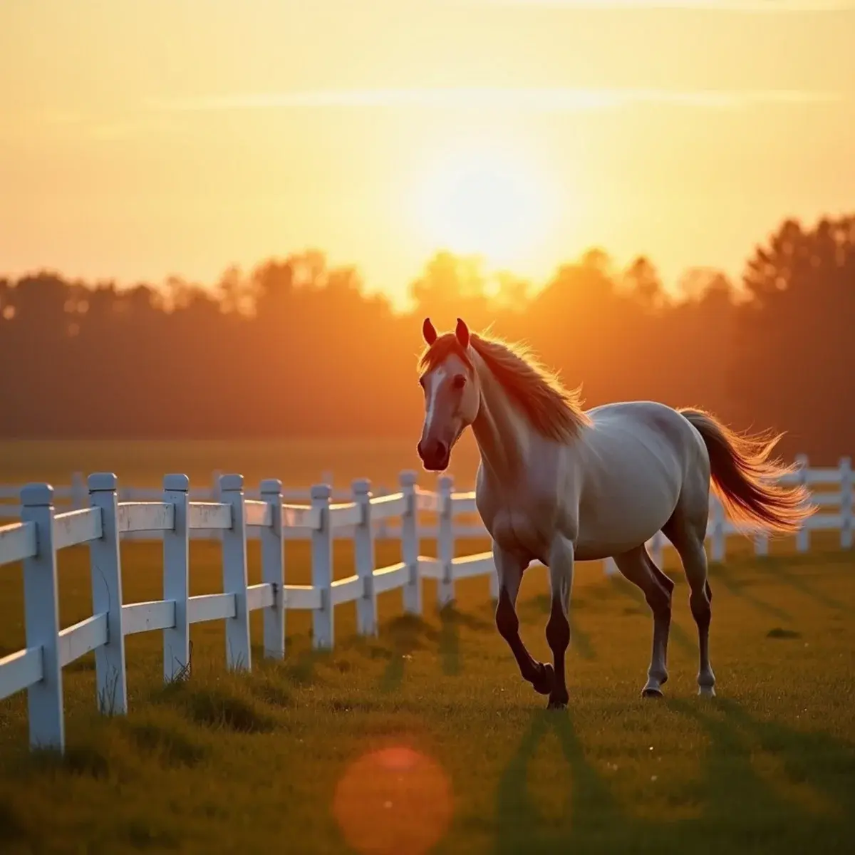 Flights to Kentucky: Kentucky horse farm white fences and bluegrass pastures at sunrise
