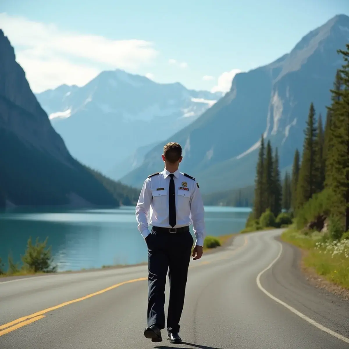 Flights to Montana: Montana Glacier National Park Going-to-the-Sun Road with mountain lake
