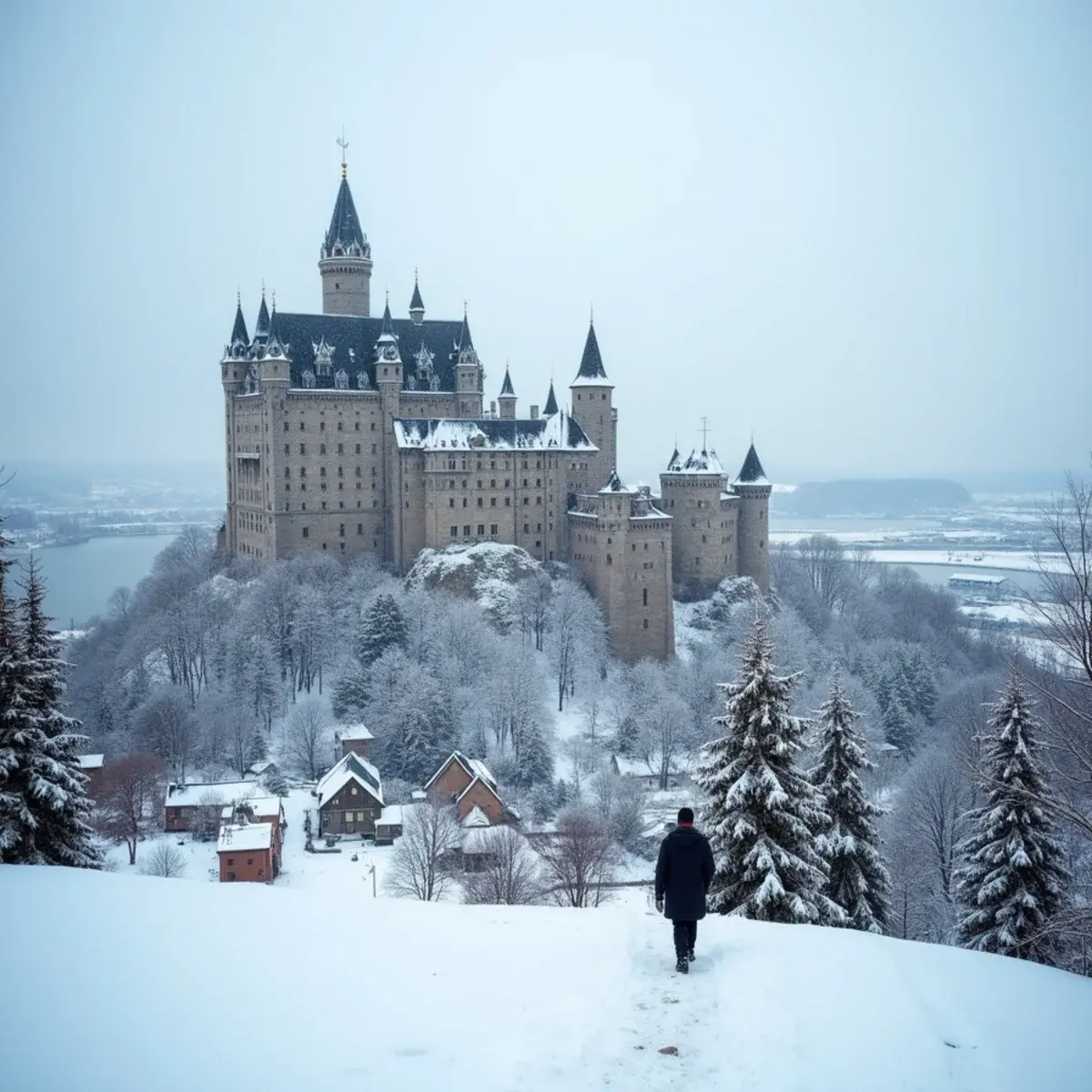 Flights to Quebec: Quebec City Château Frontenac above the old town in winter snow